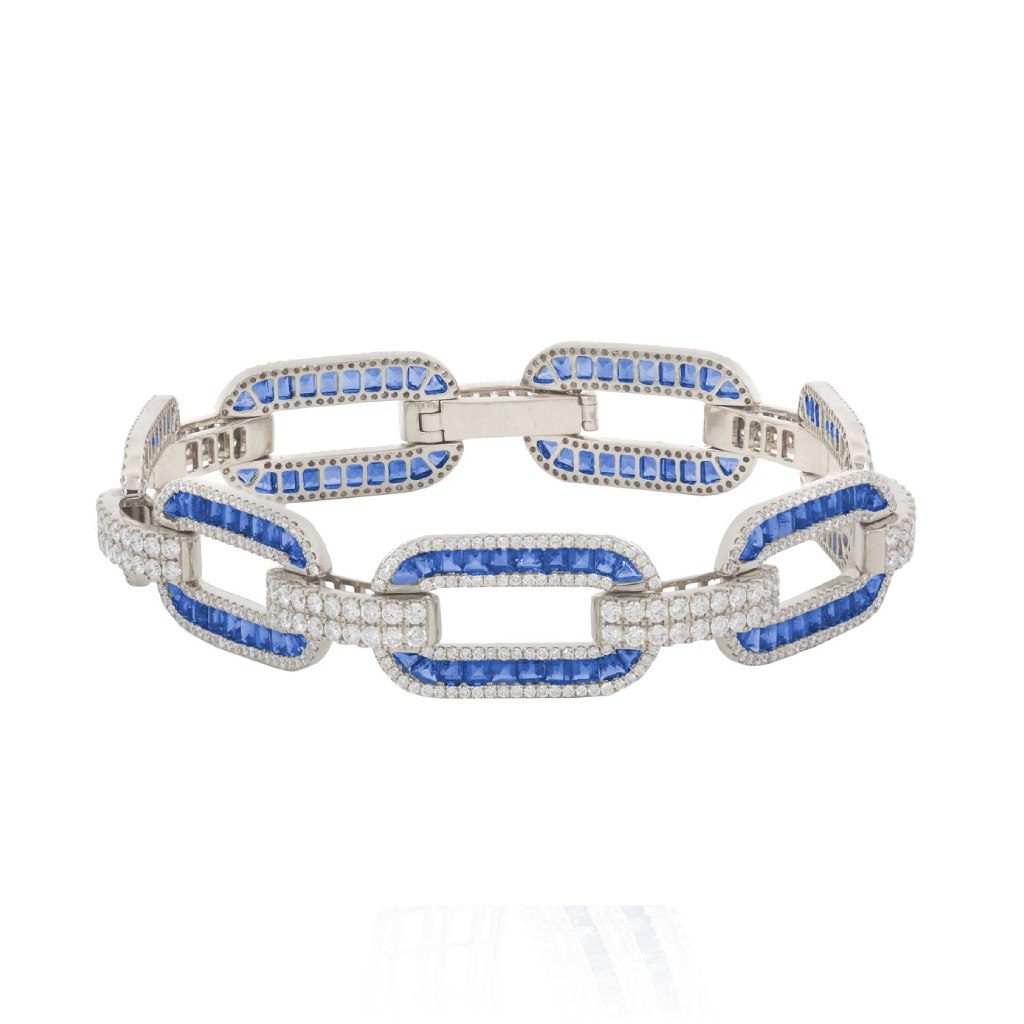 Sapphire and Diamond Bracelet in 14KWG