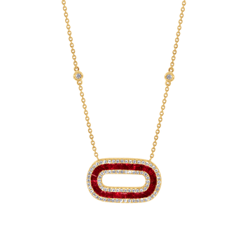 Ruby and Diamond Necklace in 18KYG