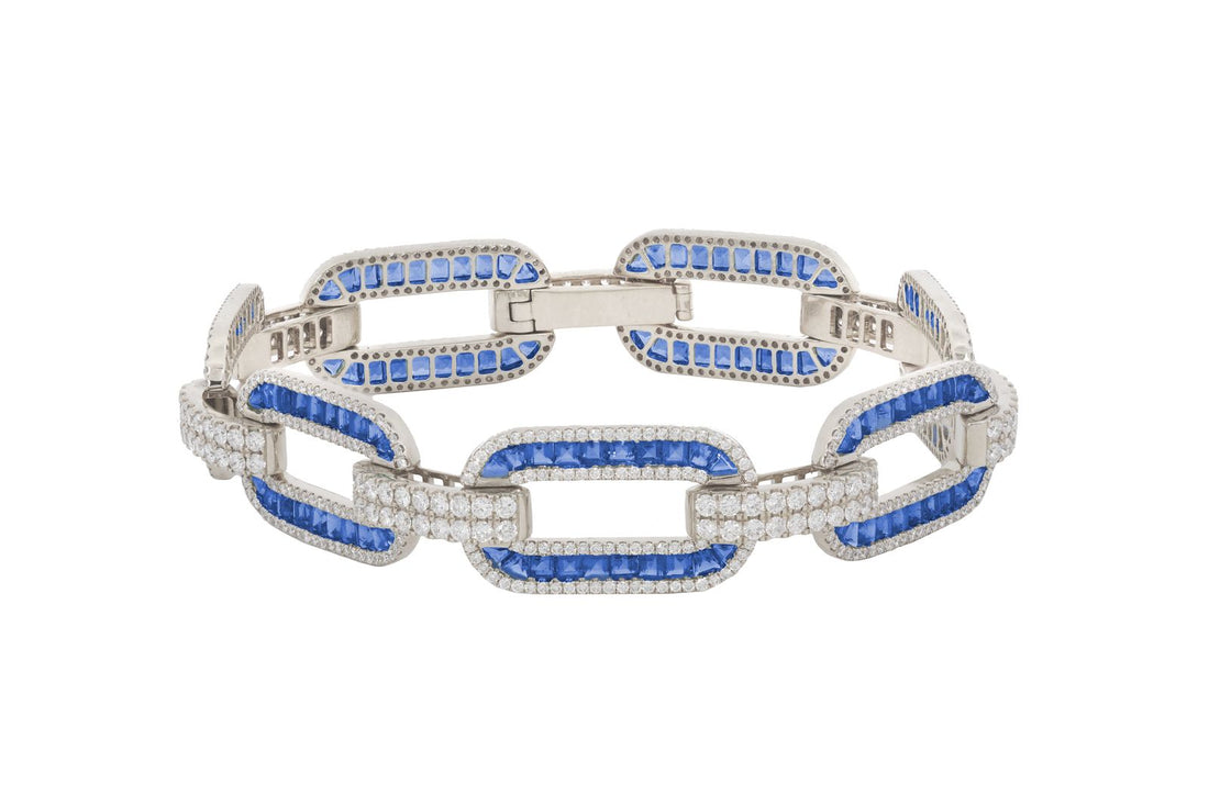 Sapphire and Diamond Bracelet in 14KWG
