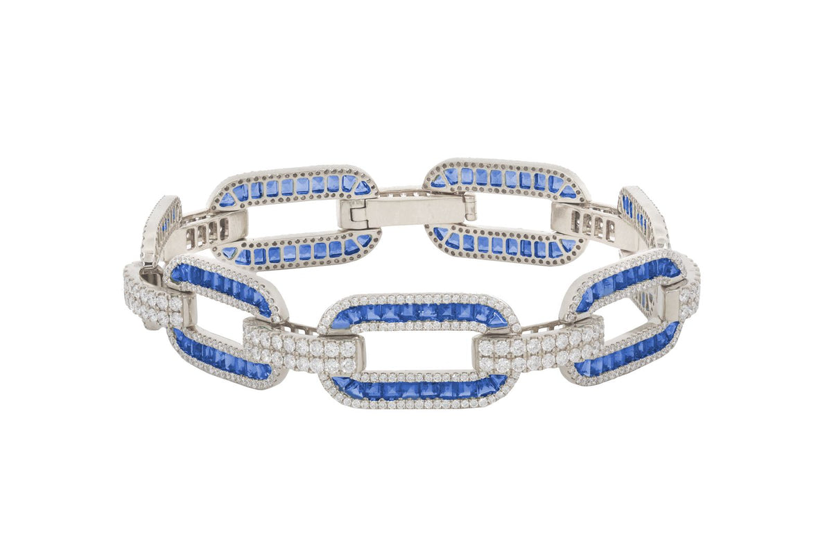 Sapphire and Diamond Bracelet in 14KWG
