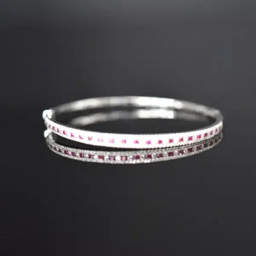 Diamonds and Rubies Bangle bracelet in 14KWG