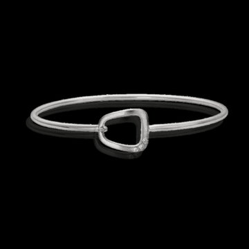 14KWG Open Artichoke Bangle with burnished diamonds