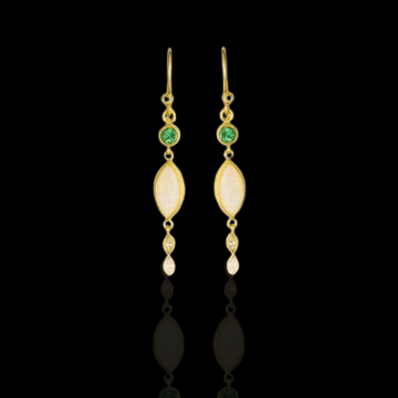 24KYG Marbella Earrings with Australian Opals, Tsavorites and Diamonds