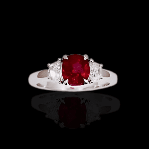GIA Certified Burmese Oval Ruby Ring