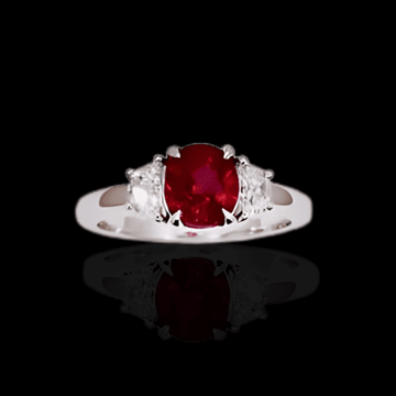 GIA Certified Burmese Oval Ruby Ring