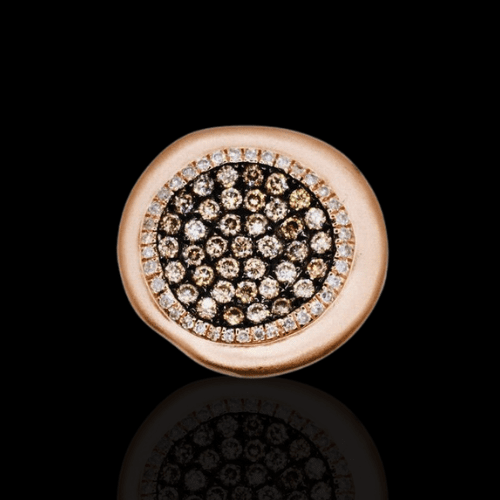 Right hand Ring with Diamonds in 14KRG – Champagne Diamonds: 0.66ct