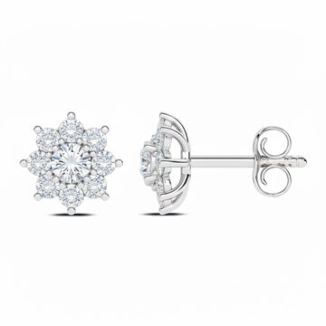 14K White Gold Diamond Earrings