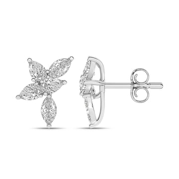 14K White Gold Diamond Earrings