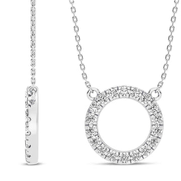 14K White Gold Diamond Pendant