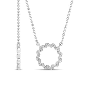 14K White Gold Diamond Pendant