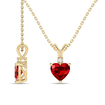 14K Yellow Gold Ruby & Diamond Pendant