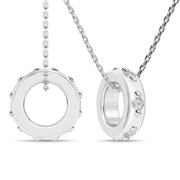 14K White Gold Diamond Pendant
