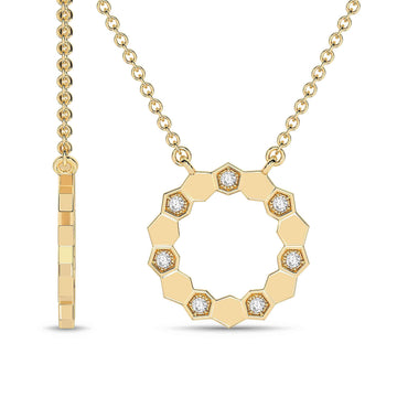 14K Yellow Gold Diamond Pendant