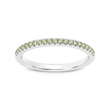 14K White Gold Green Diamond Ring