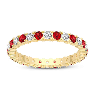 14K Yellow Gold Ruby & Diamond Ring