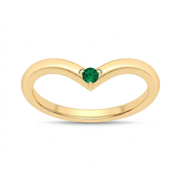 14K Yellow Gold Emerald Ring