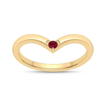 14K Yellow Gold Ruby Ring