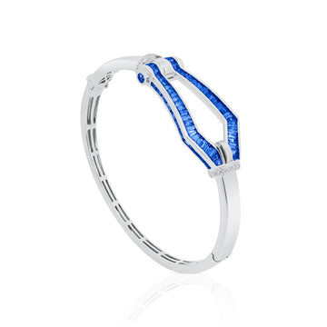 Diamond and Sapphire Bangle in 14KWG