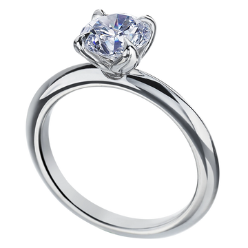 Lily Solitaire Engagement Ring with Knife-Edge Band
