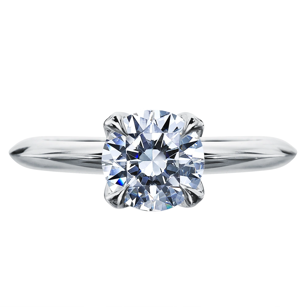 Lily Solitaire Engagement Ring with Knife-Edge Band
