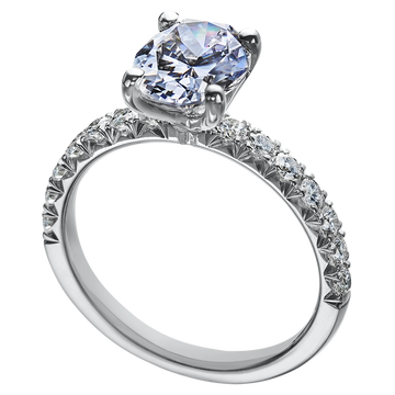 Fishtail Pavé Diamond Engagement Ring, 0.48 ctw
