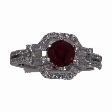 Ruby and Diamond Ring in 18KWG