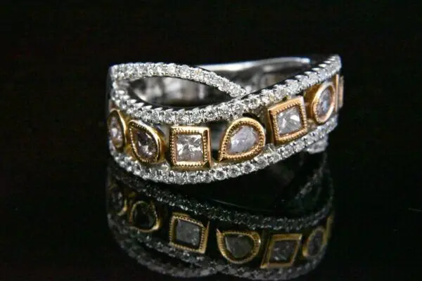 Diamond ring with gold and platinum.