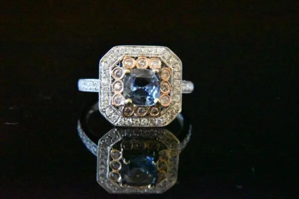 Elegant sapphire and diamond ring.