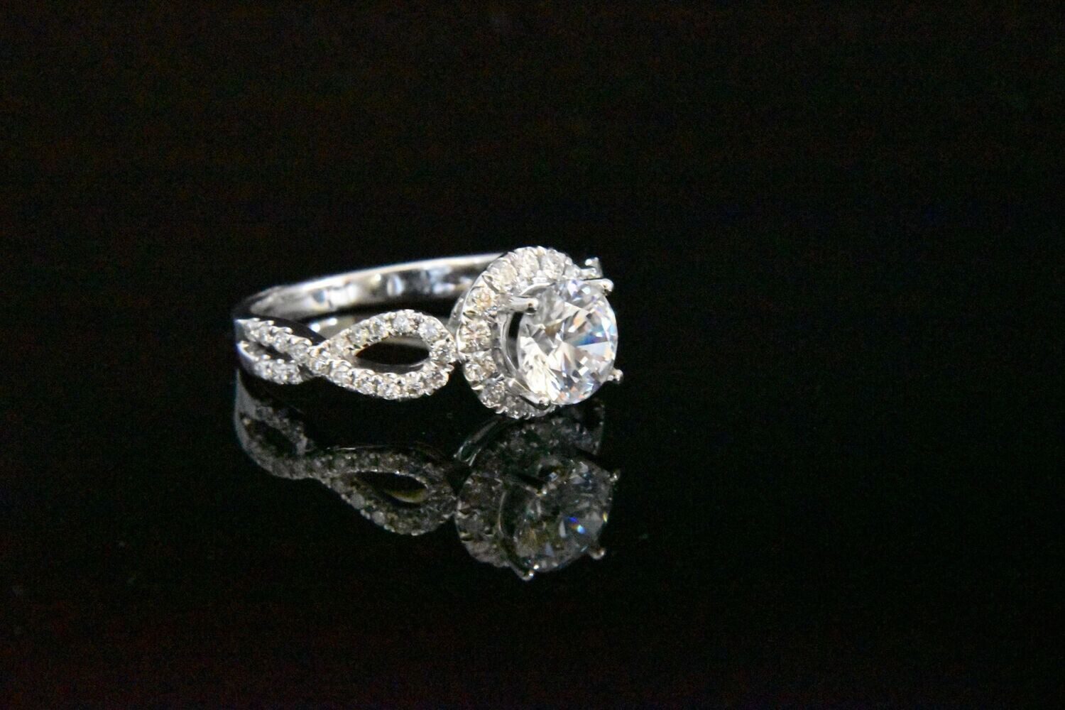 Diamond ring with infinity band.