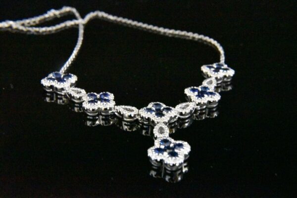 Elegant sapphire and diamond necklace.