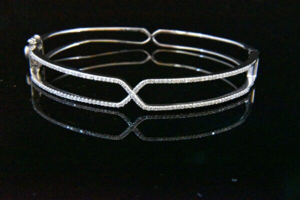 Diamond bangle bracelet, elegant design.