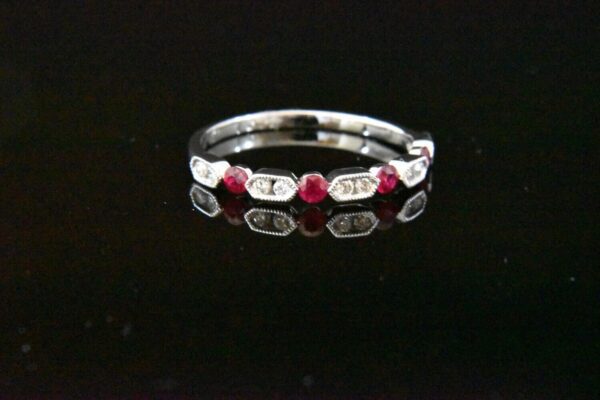 Ruby and diamond eternity band.