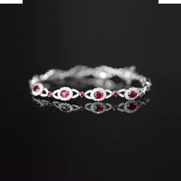 Elegant ruby and diamond bracelet.