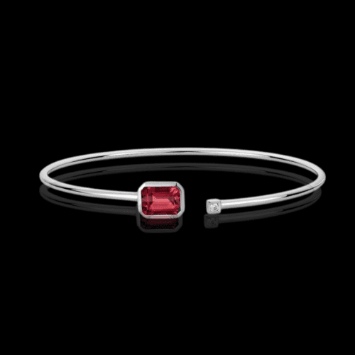 Here's an alt tag for the image: Elegant ruby and diamond bracelet.