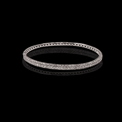 Diamond bangle bracelet, double row.