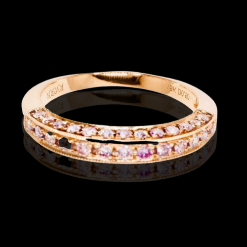 Rose gold diamond eternity band ring.