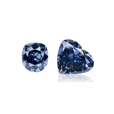 A blue diamond is sitting next to another one.